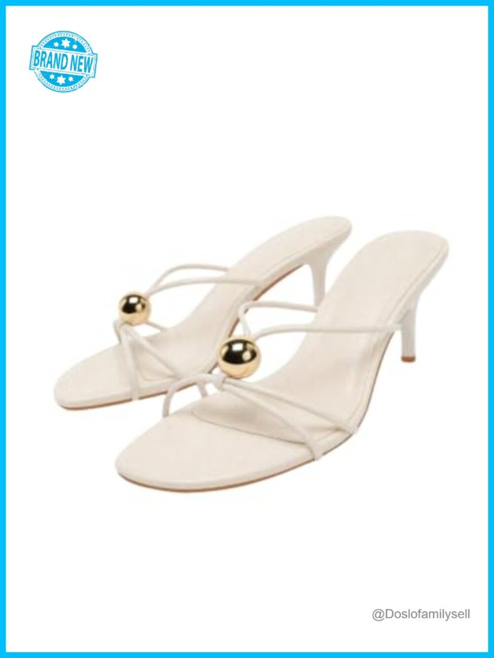 Kitten Heel Strappy Sandals PU Leather Backless Slide Dressy
